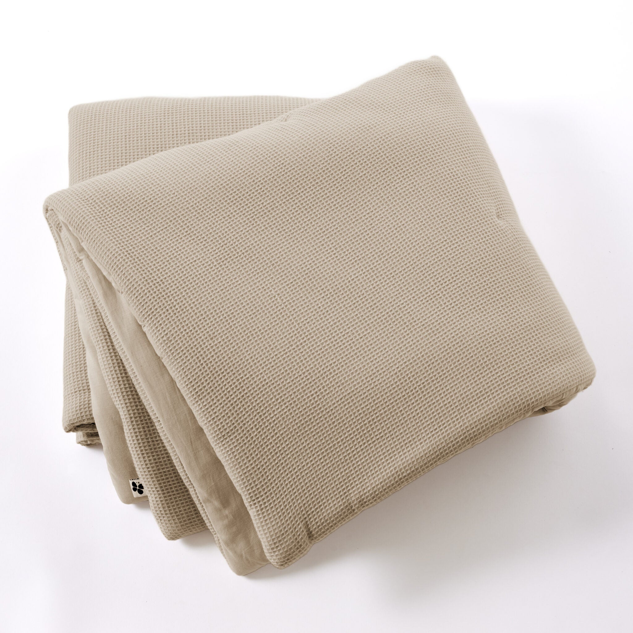 Bout de lit nid d'abeille/coton lavé