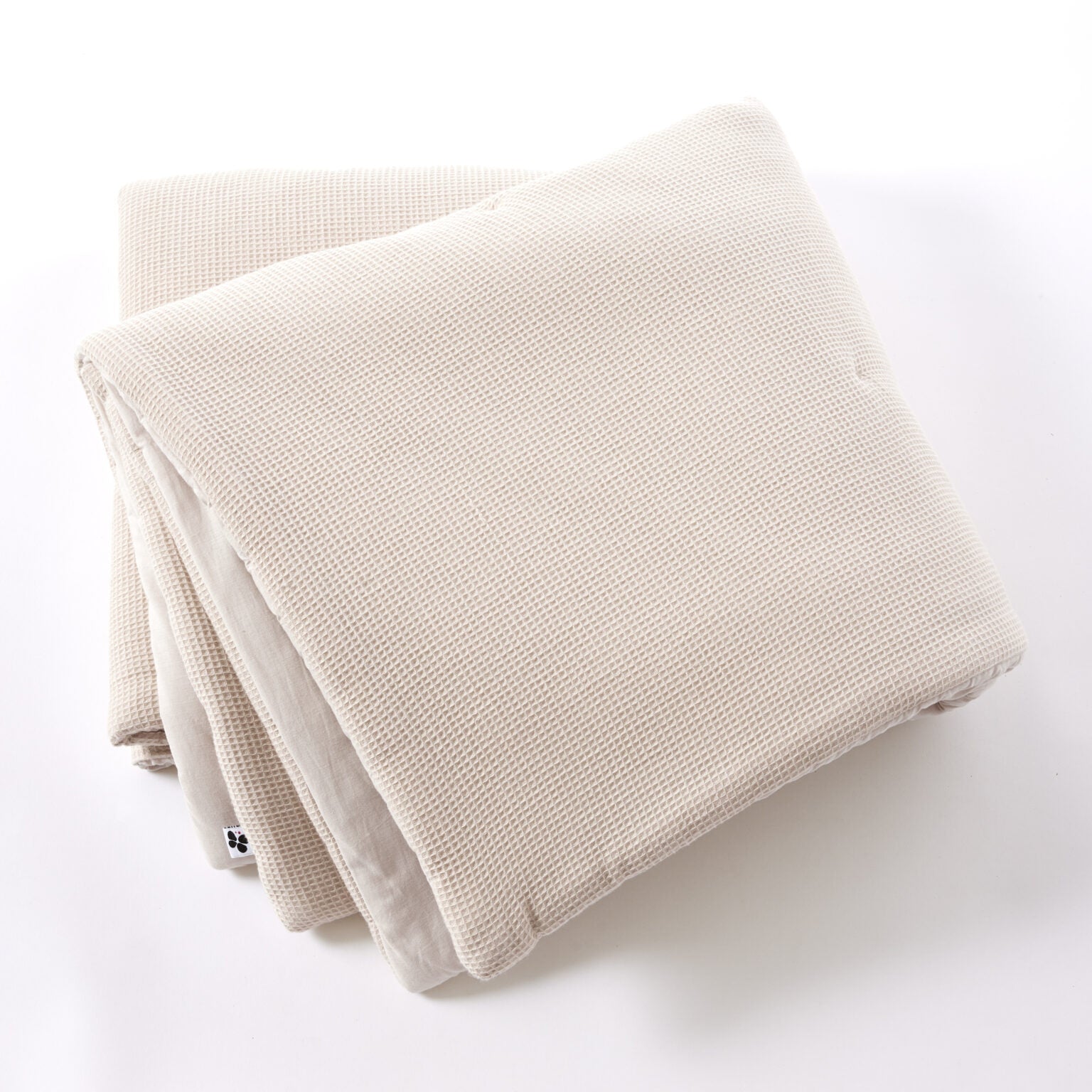 Bout de lit nid d'abeille/coton lavé