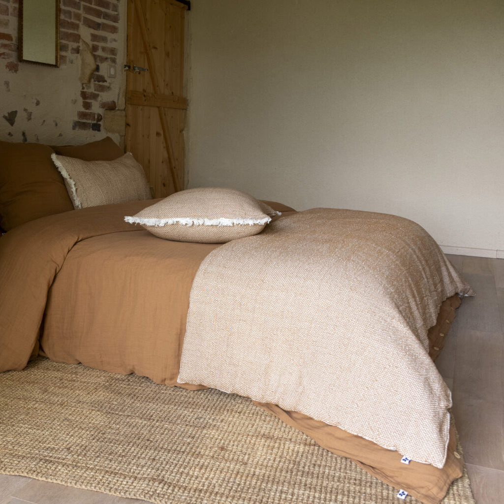 Bout de lit en coton texturé