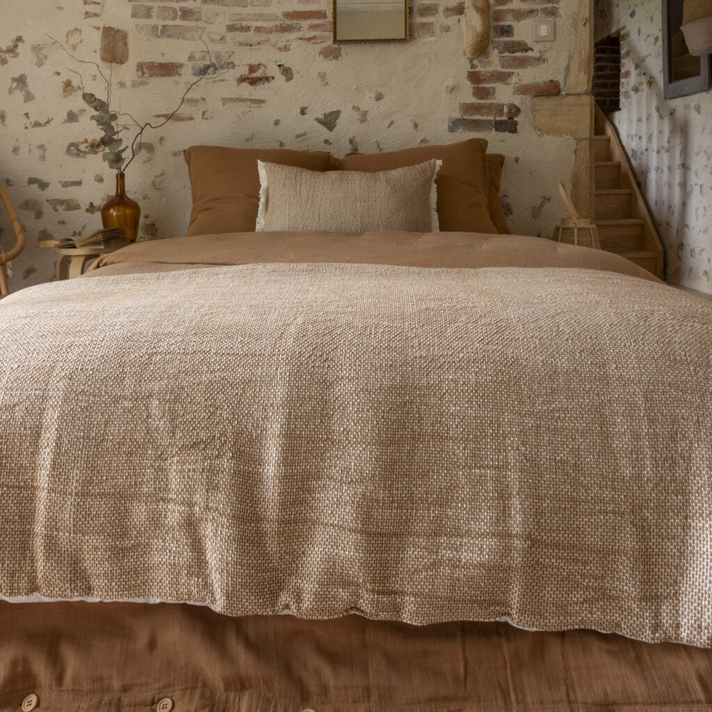 Bout de lit en coton texturé