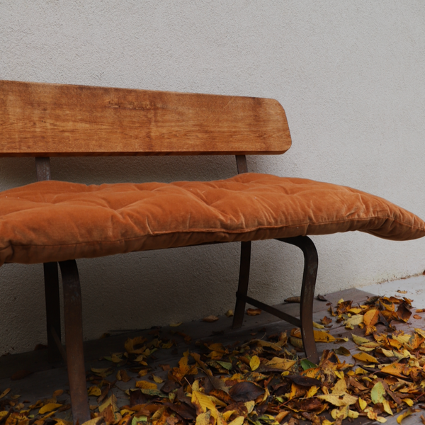 Sofa cover en velours terracotta