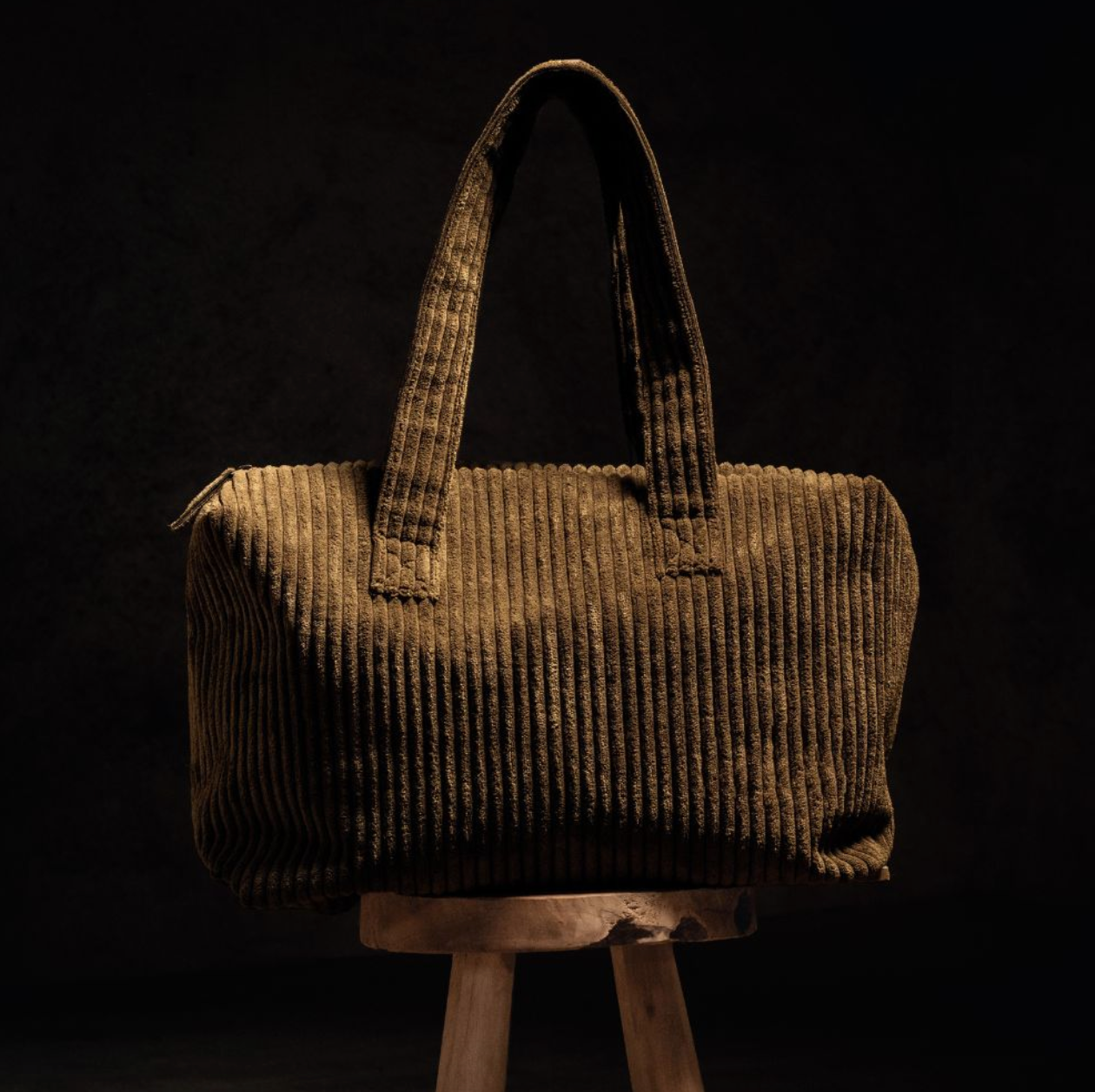 Sac de voyage en velours côtelé