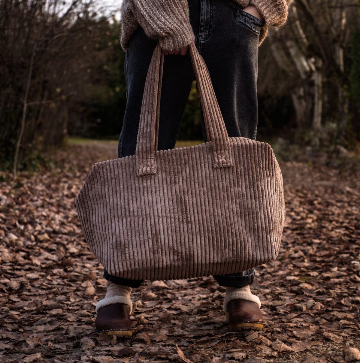 Sac de voyage en velours côtelé