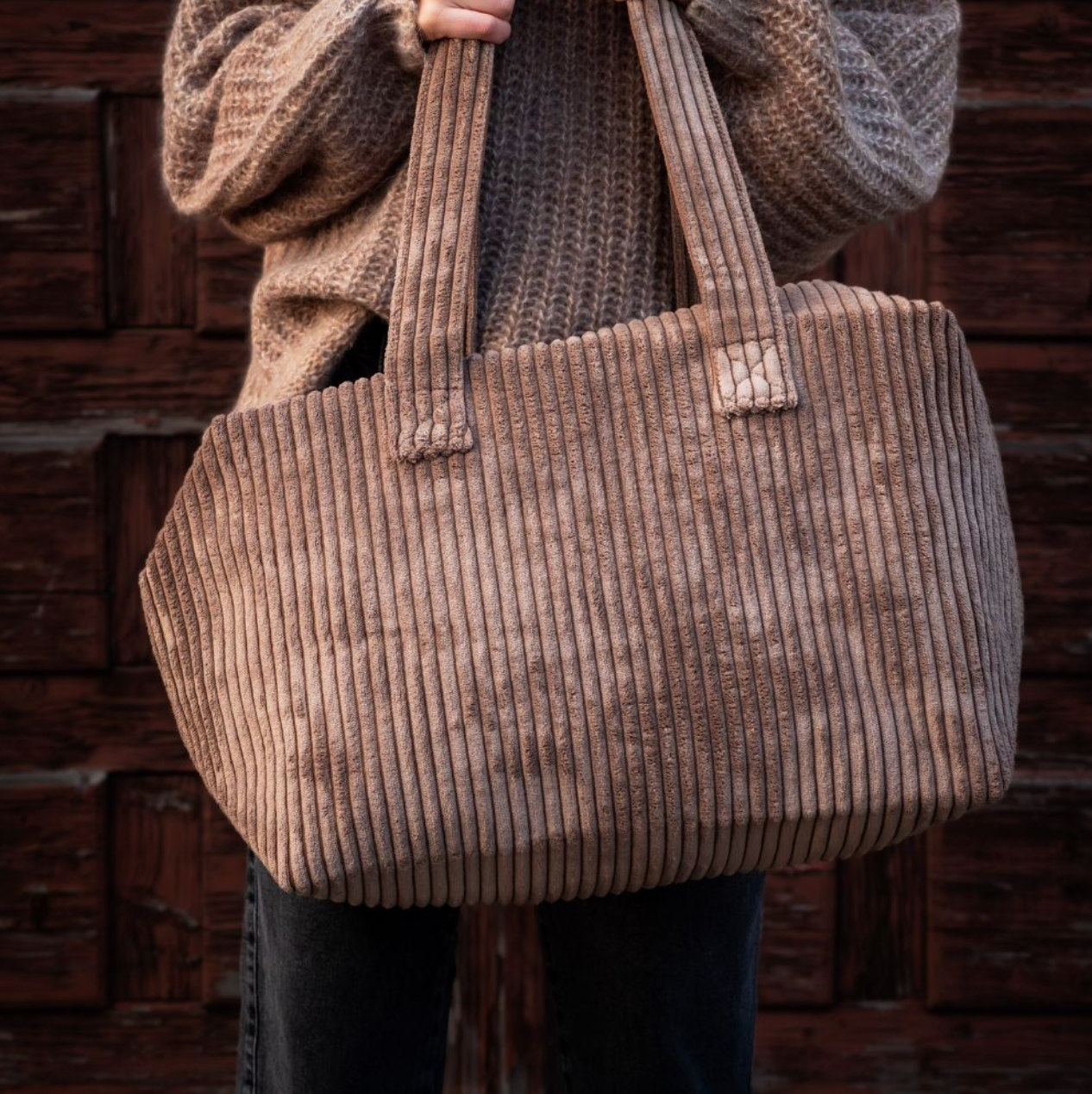 Sac de voyage en velours côtelé