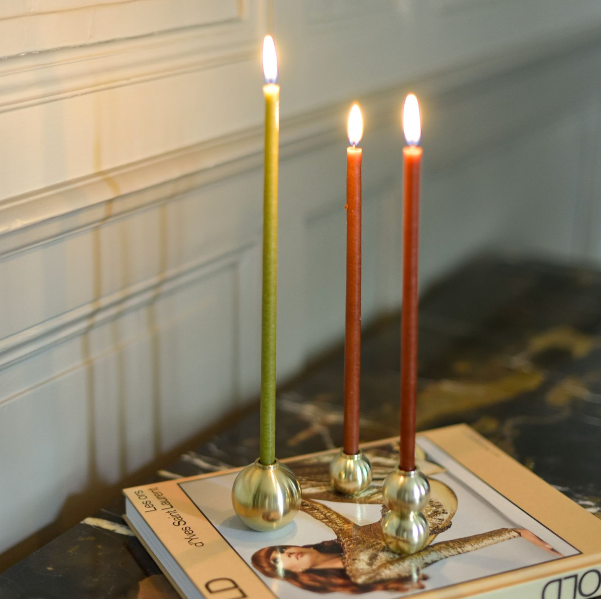 Coffret bougies fines et bougeoirs gemmes