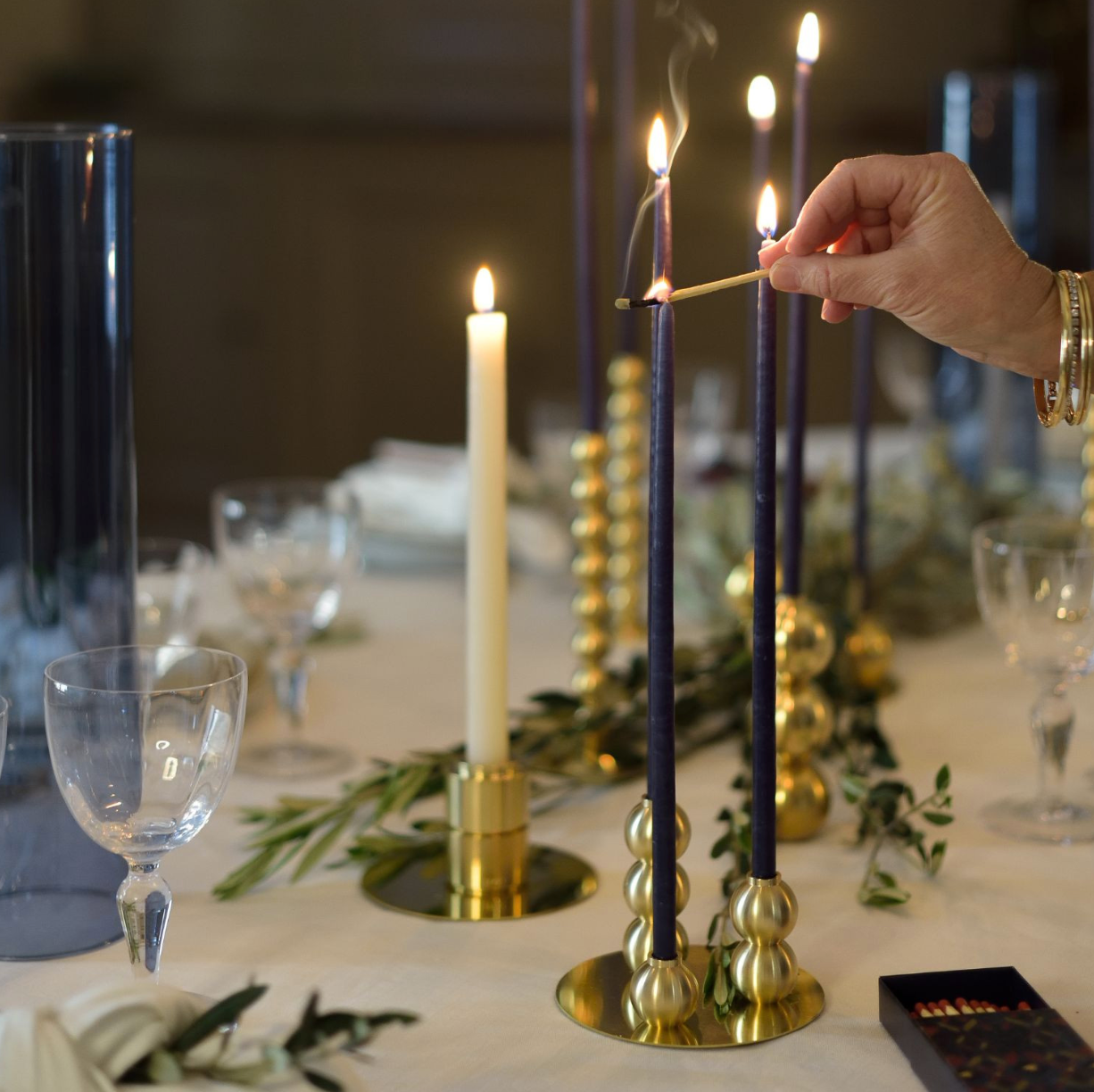 Coffret bougies fines et bougeoirs gemmes