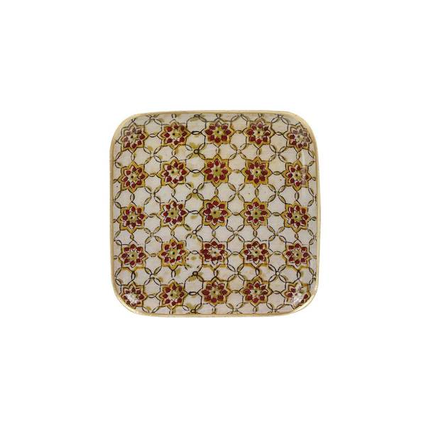Plateau émaillé zellige brick