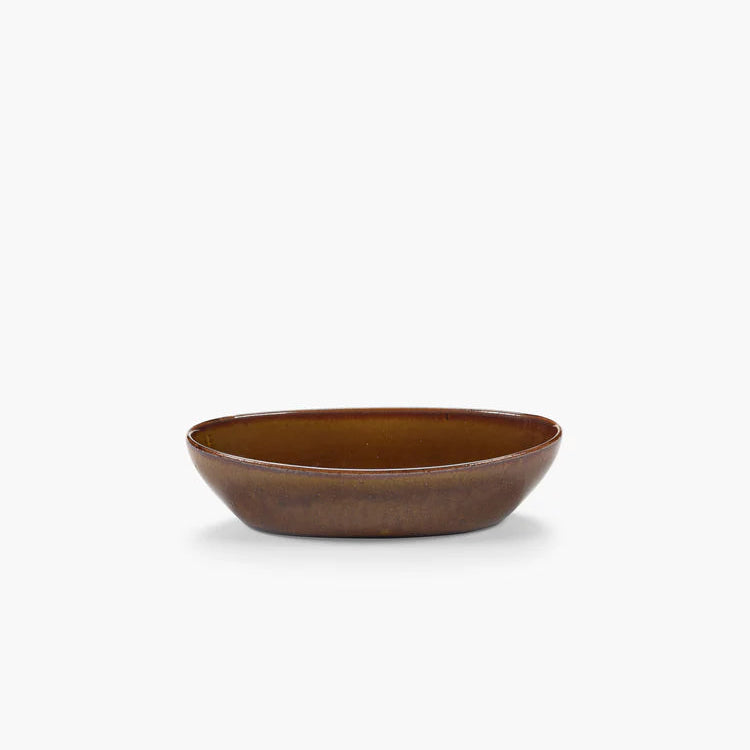 Plat oval en grés