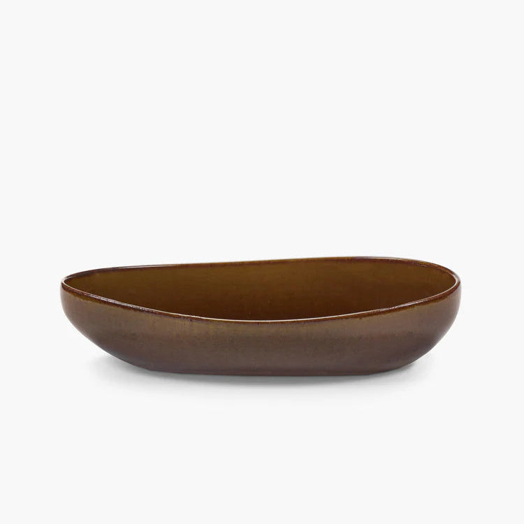 Plat oval en grés