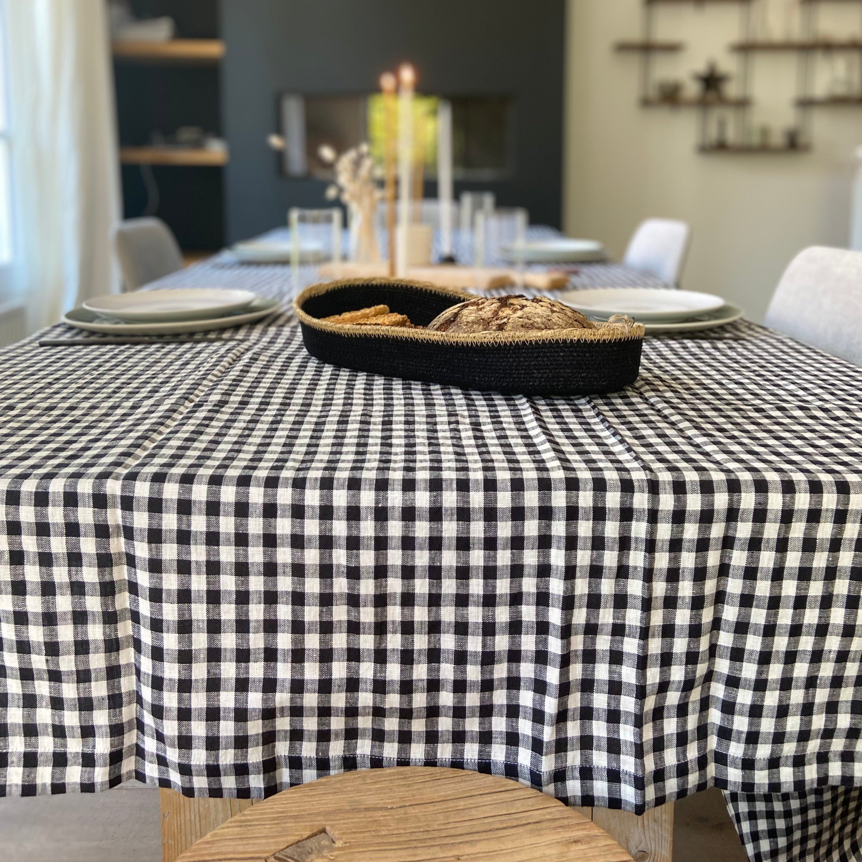 Lnen & Cotton Lot de 4 Servettes de Table en Tssu à Carreaux Vchy Lnen & Cotton Lot de 4 Servettes de Table en Tssu à Carreaux Vchy