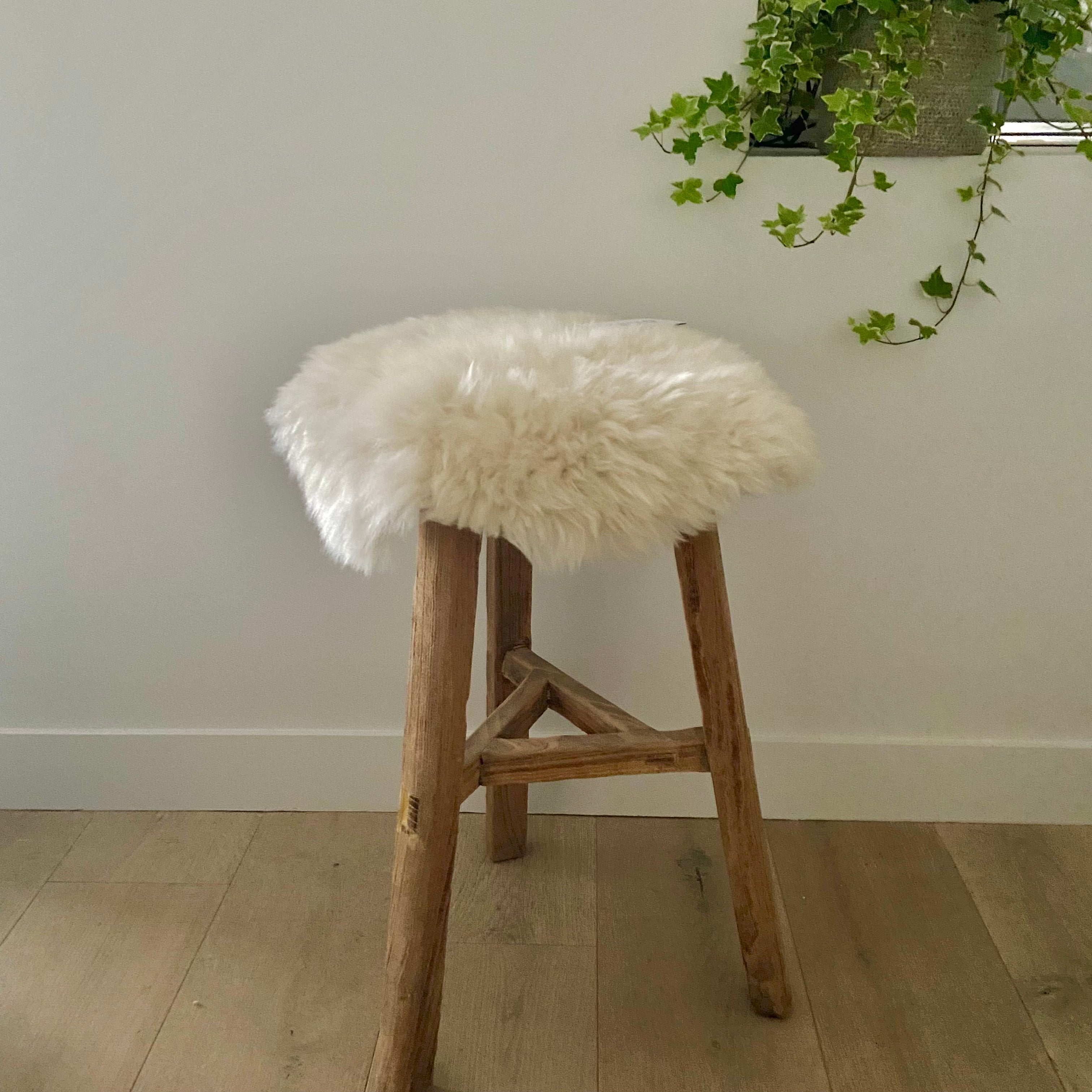 Galette de chaise en Peau de mouton islandais blanc (ronde ou