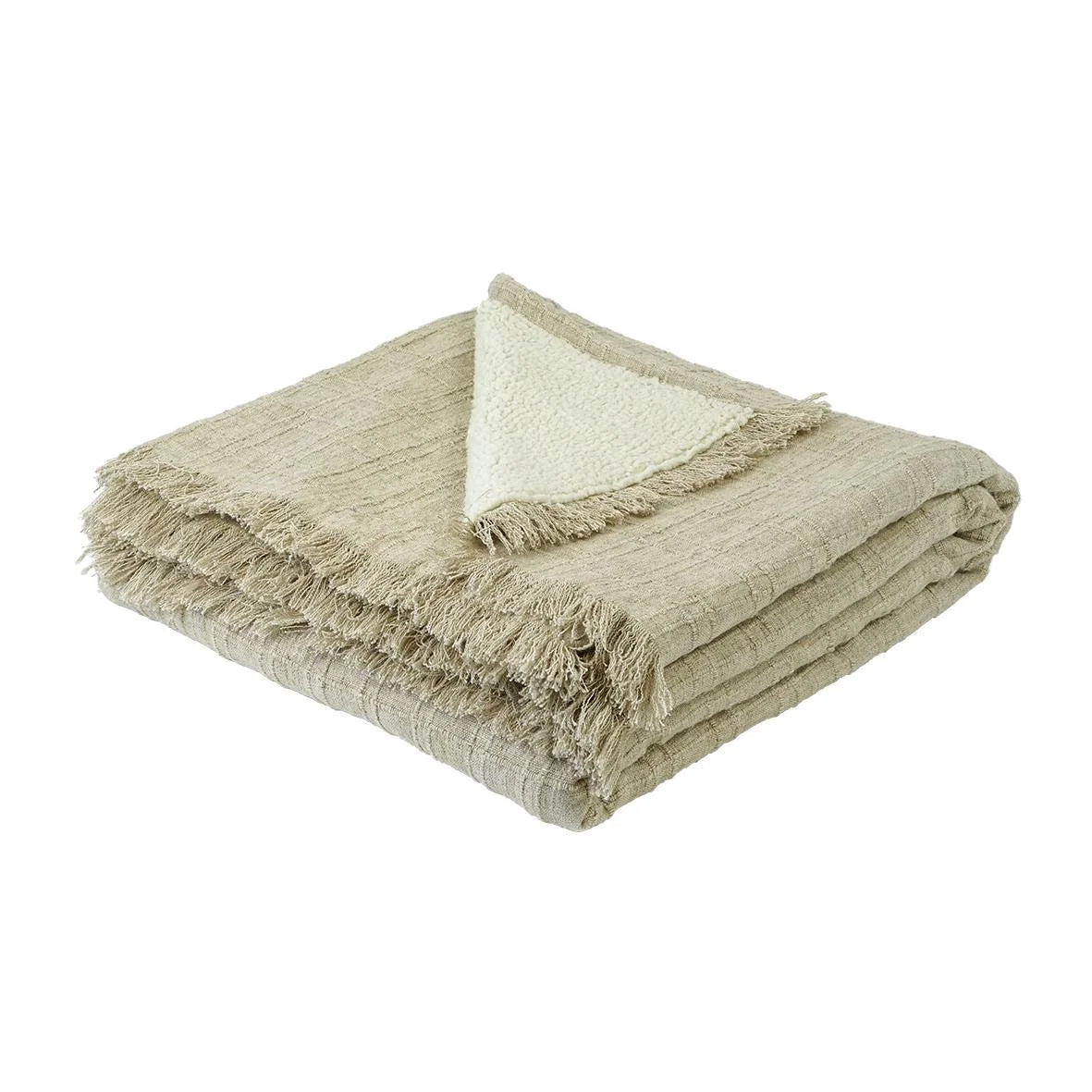 Plaid lin doublé sherpa