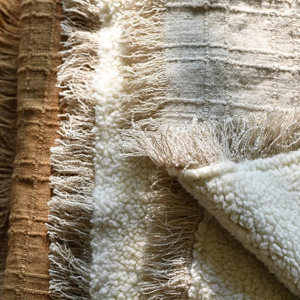 Plaid lin doublé sherpa