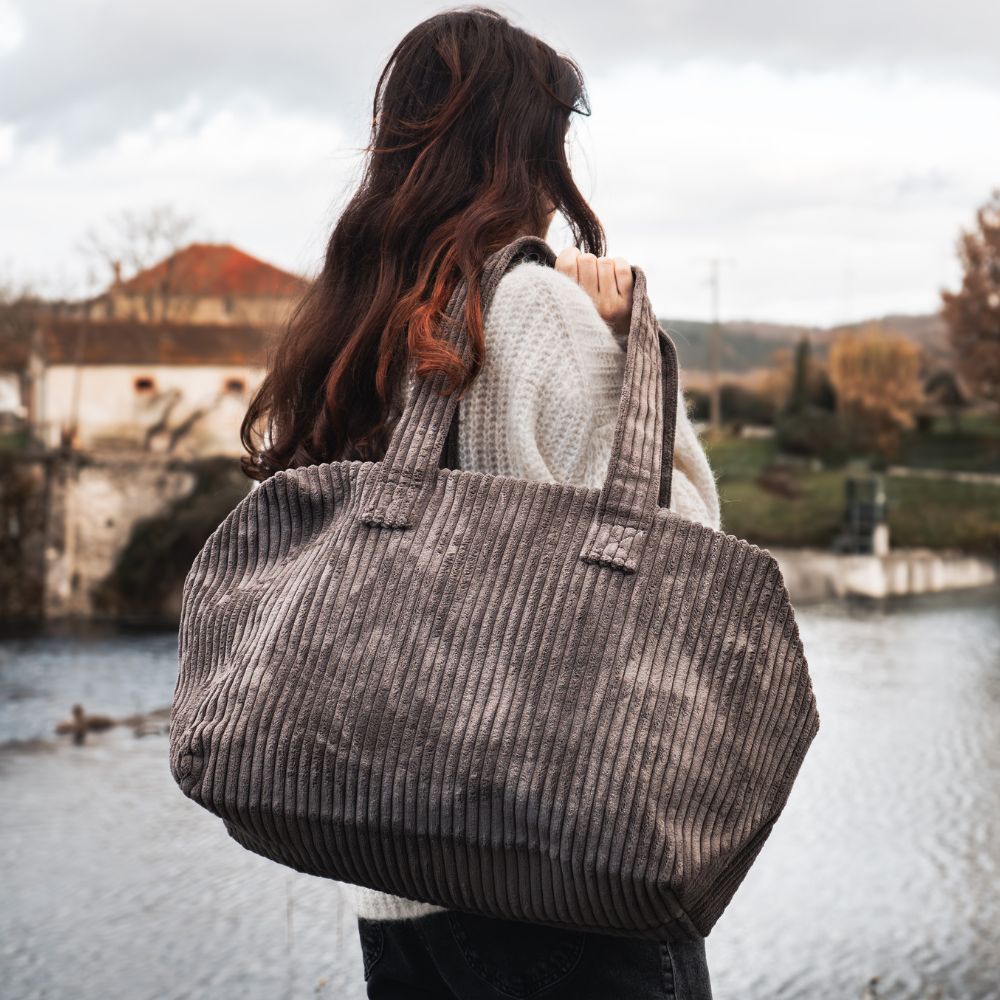Sac de voyage en velours côtelé