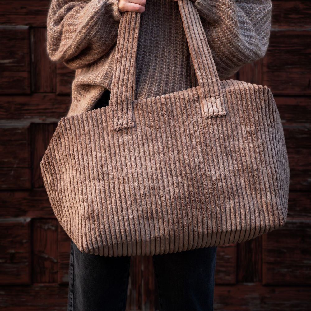 Sac de voyage en velours côtelé