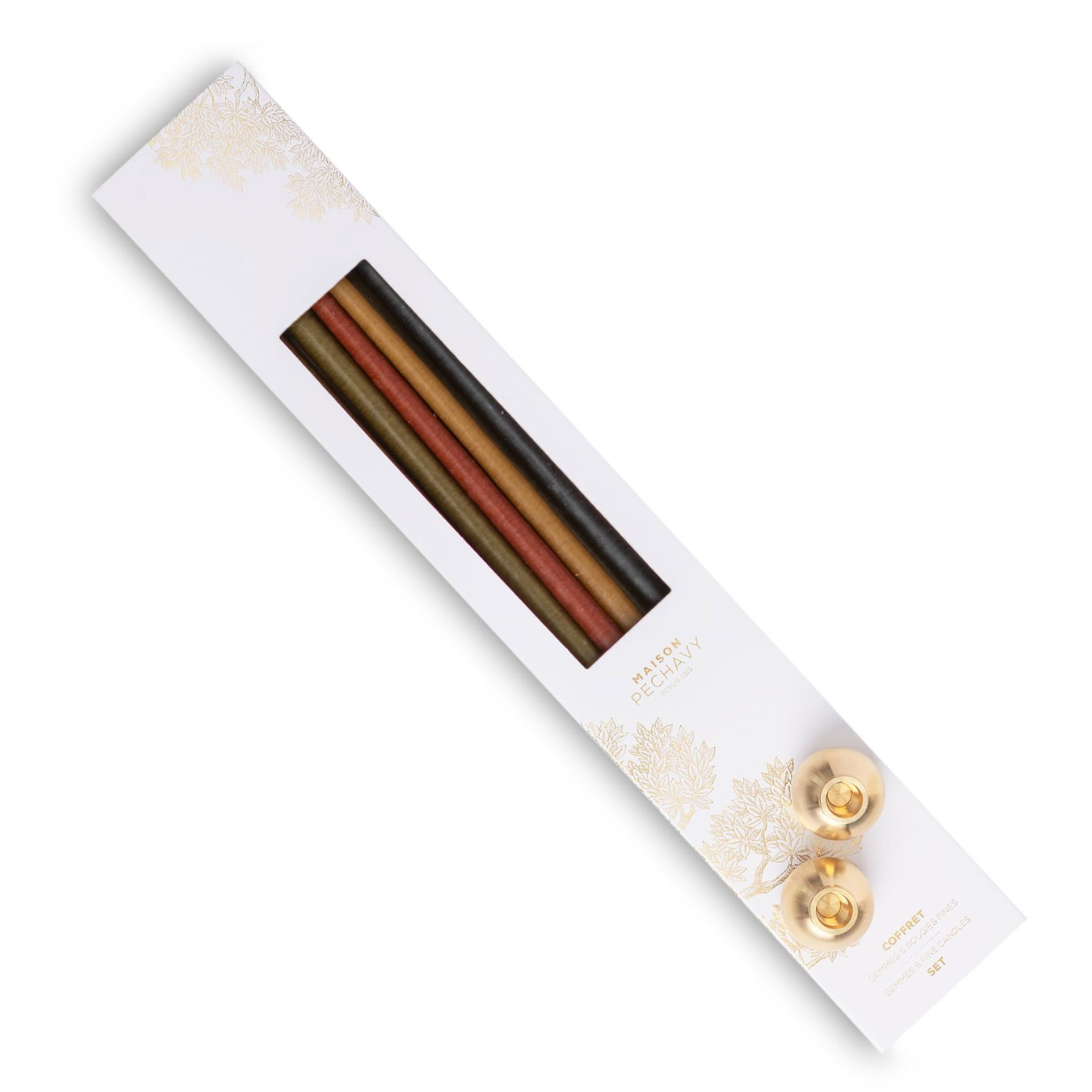 Coffret bougies fines et bougeoirs gemmes