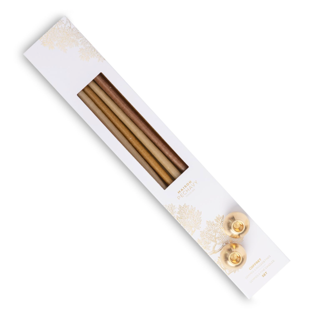 Coffret bougies fines et bougeoirs gemmes