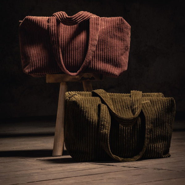 Sac de voyage en velours côtelé
