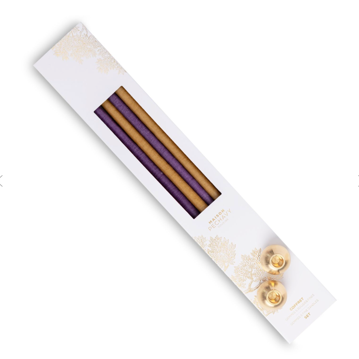 Coffret bougies fines et bougeoirs gemmes