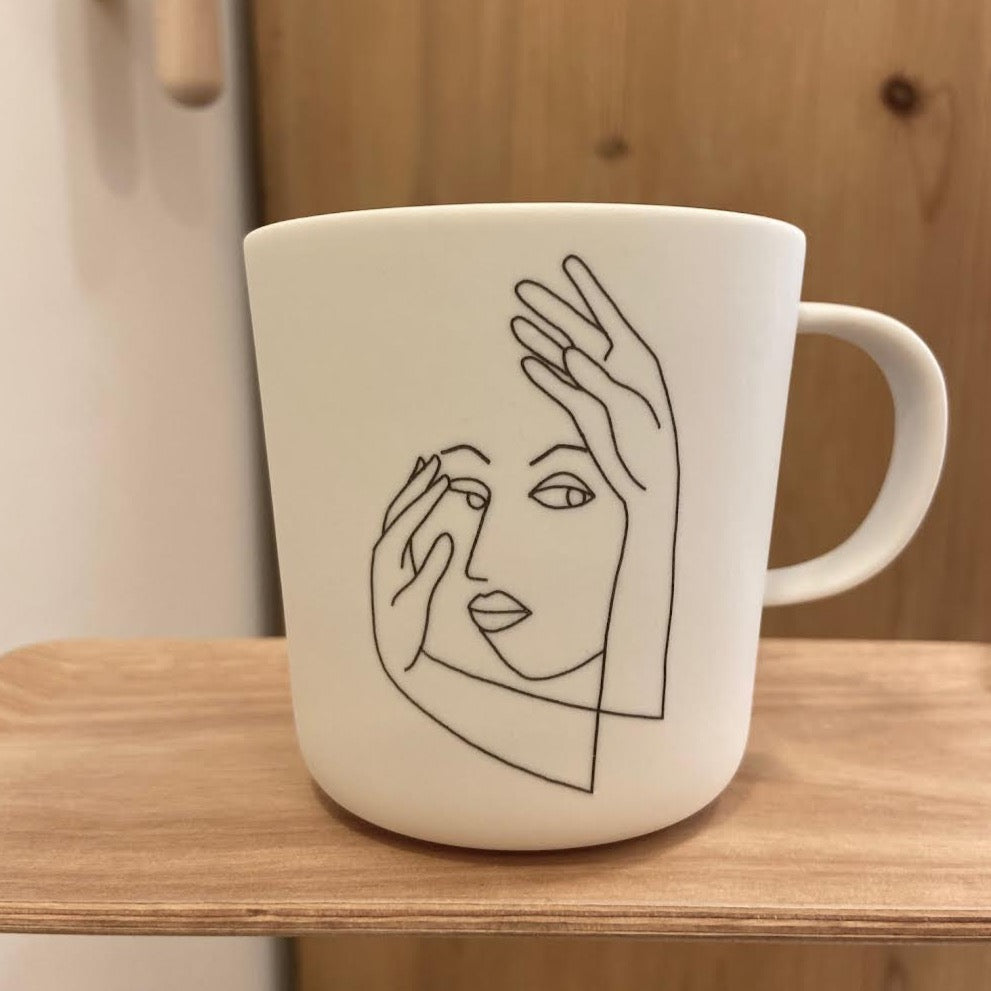 "Face" porcelain mug