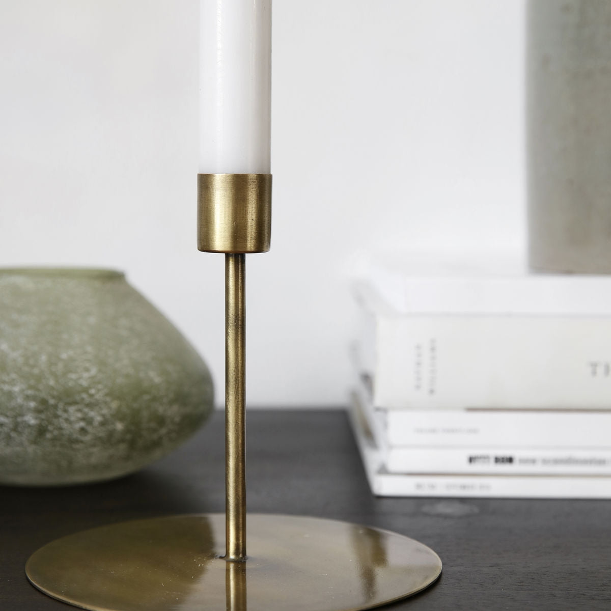 Candlestick in brushed brass